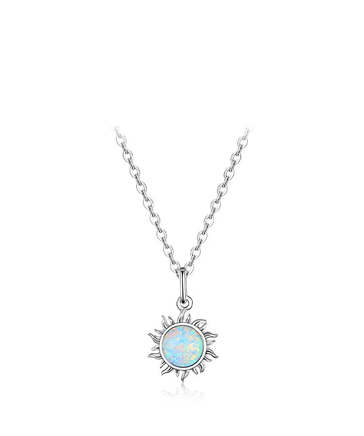 Abla Shane necklaces in 925 Sterling silver white apple sun.