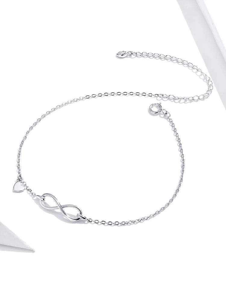 Anti-allergy Genuine 925 Sterling Silver Infinity Chain, SCT019.