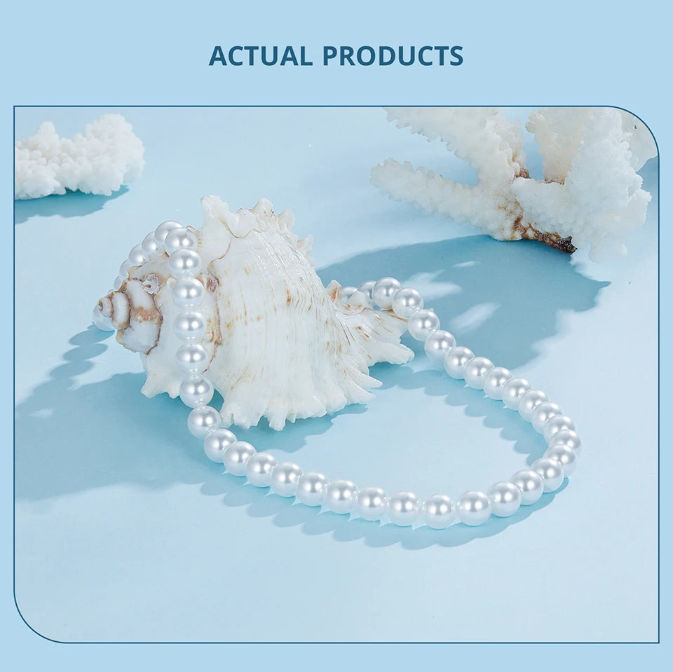 Shell Pearl Necklace and Bracelet. Luxurious Pure 925 Sterling Silver.