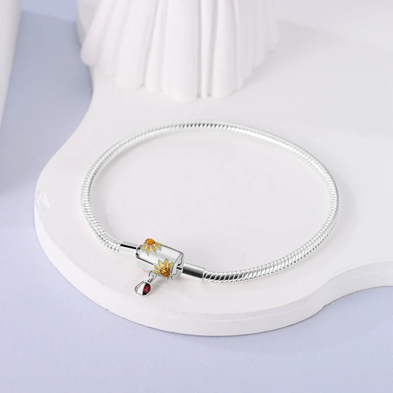 Charms Pure 925 Sterling Silver Bracelets. High Quality.