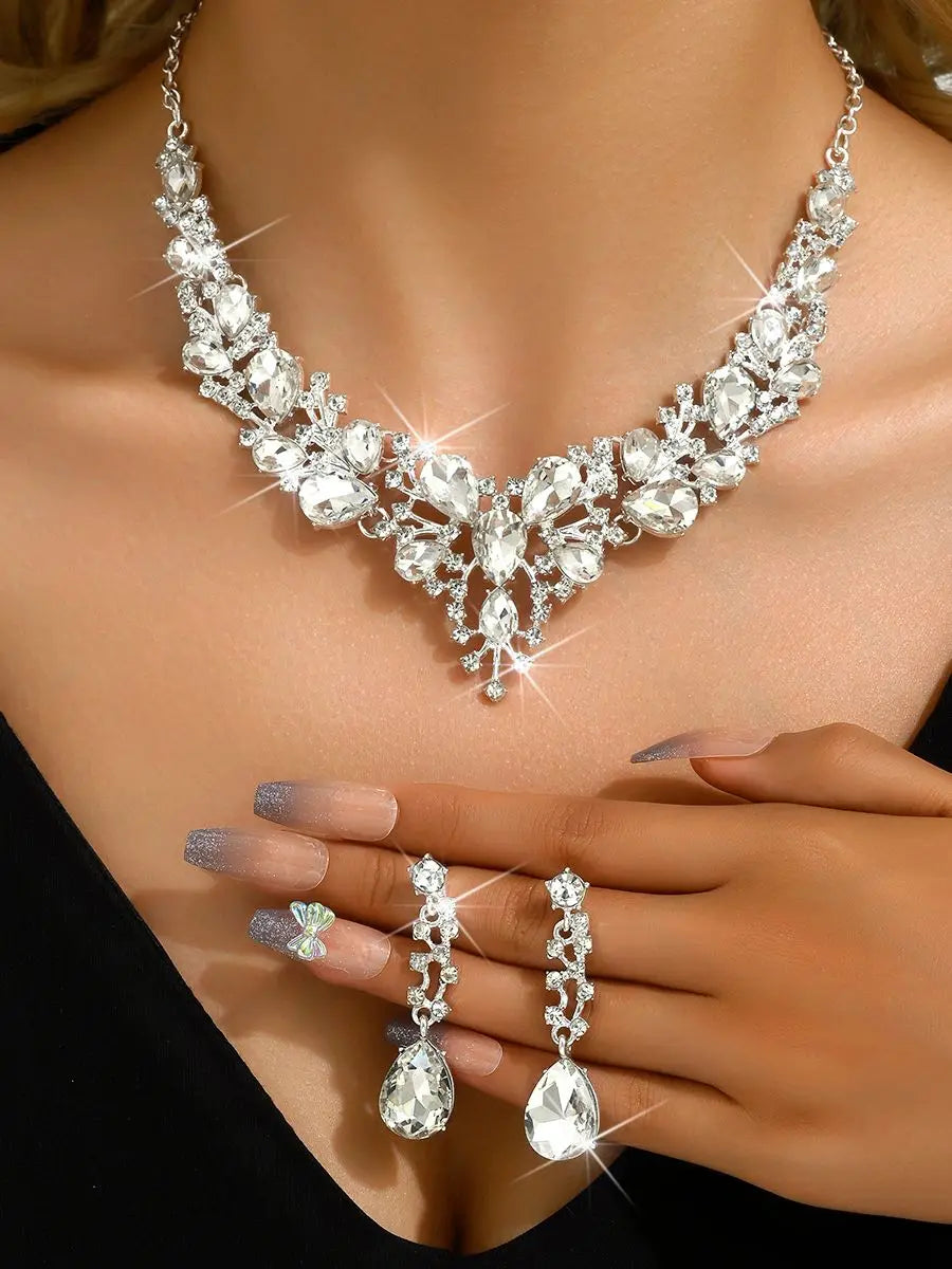 Crystal Rhinestone Jewelry Sets.