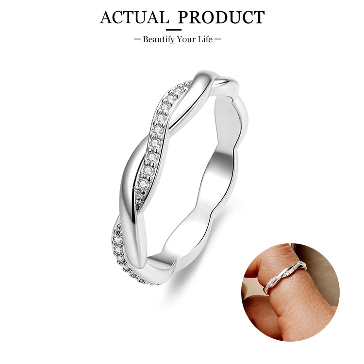 Genuine 925 Sterling Silver Elegant Rings