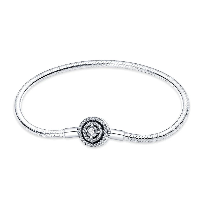 Charms Pure 925 Sterling Silver Bracelets. High Quality.