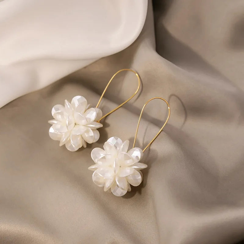 Pearl Petal Ball Earrings, Luxury Jewelry