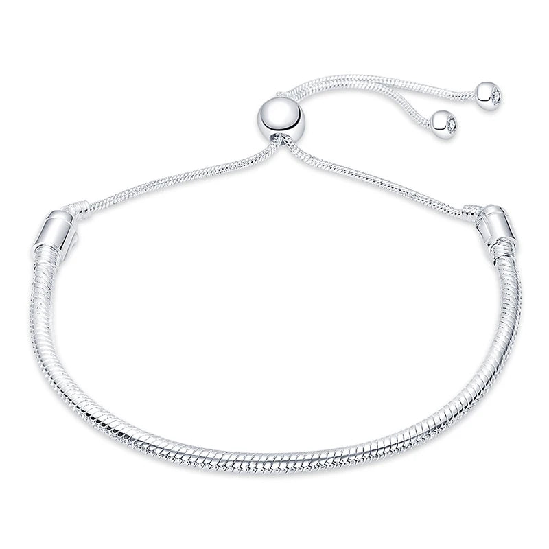 Charms Pure 925 Sterling Silver Bracelets. High Quality.