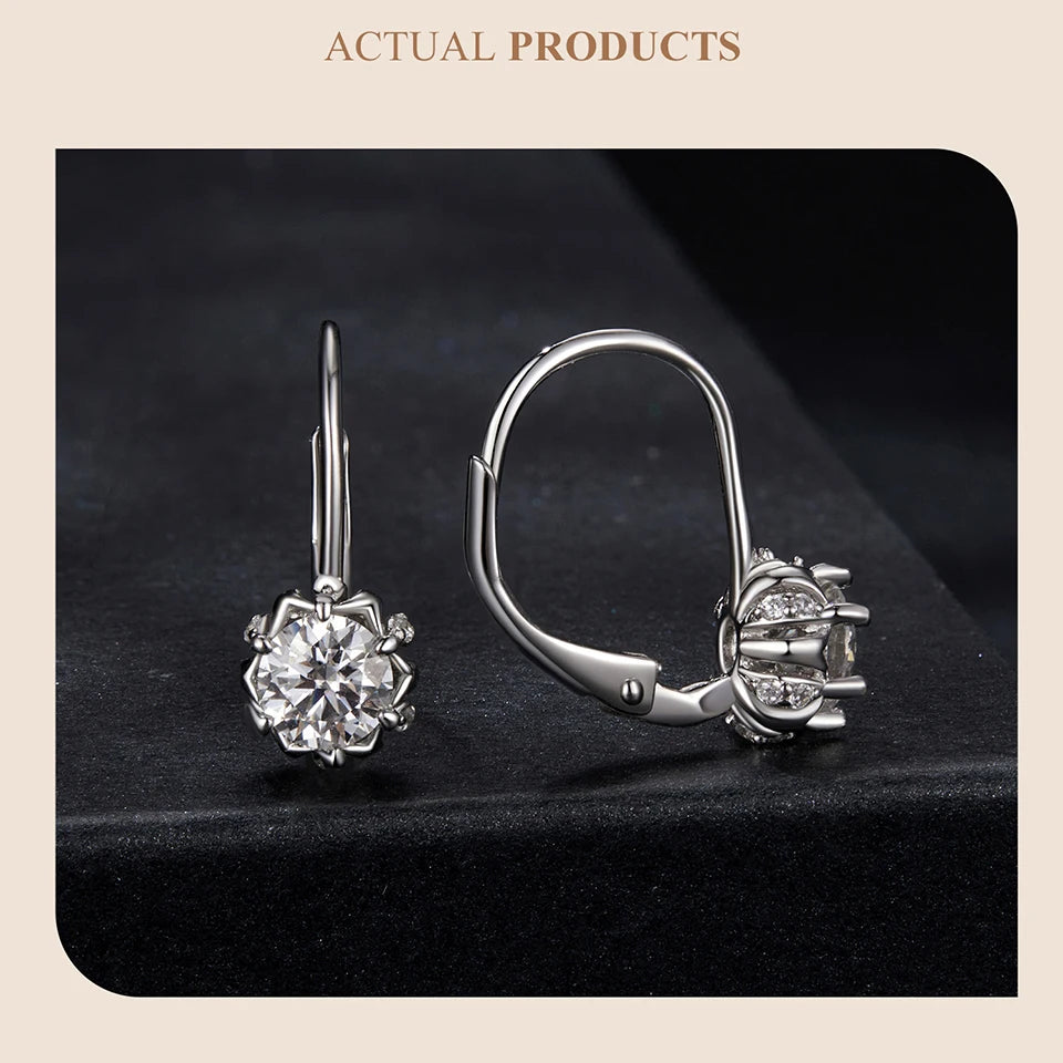 Diamond Flower Ring and Earrings. Genuine 925 Sterling Silver.