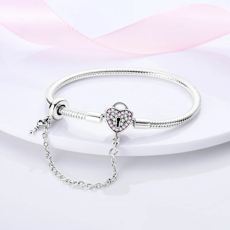 Charms Pure 925 Sterling Silver Bracelets. High Quality.