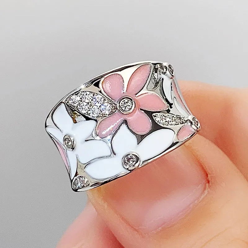 New enamel rings. luxury cubic zirconia jewelry.