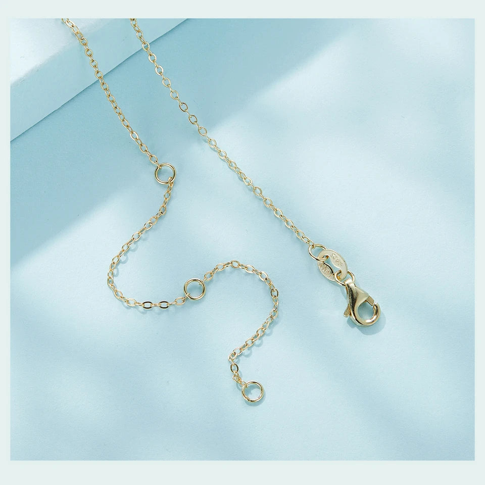 Genuine 925 sterling silver necklace gold plated.