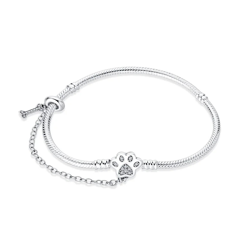 Charms Pure 925 Sterling Silver Bracelets. High Quality.