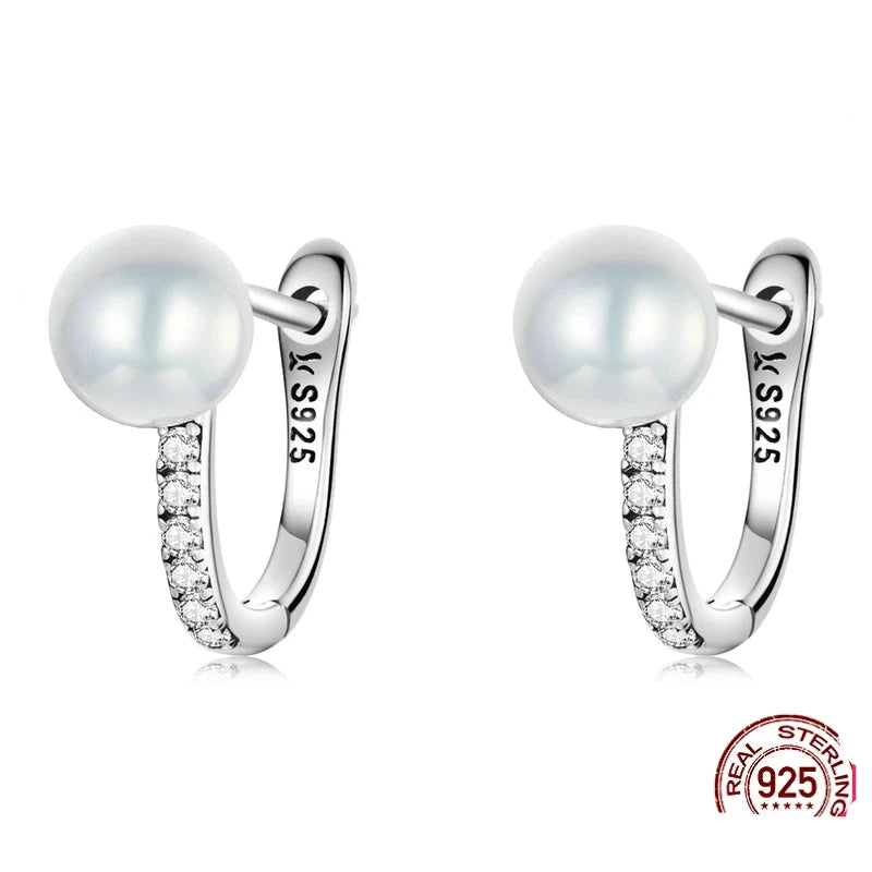 Simple and beautiful genuine 925 sterling silver earrings.