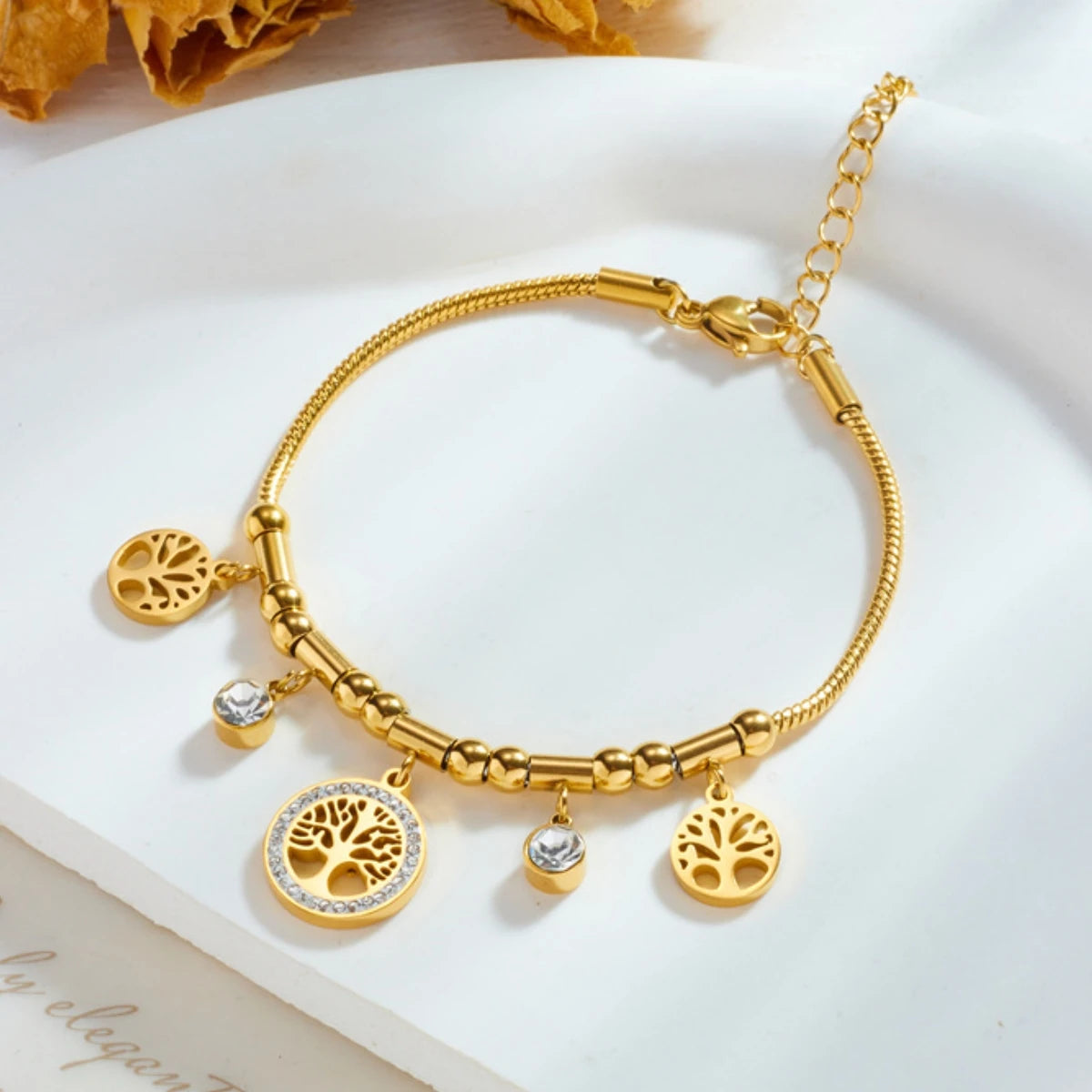 Trendy tree of life bracelet.