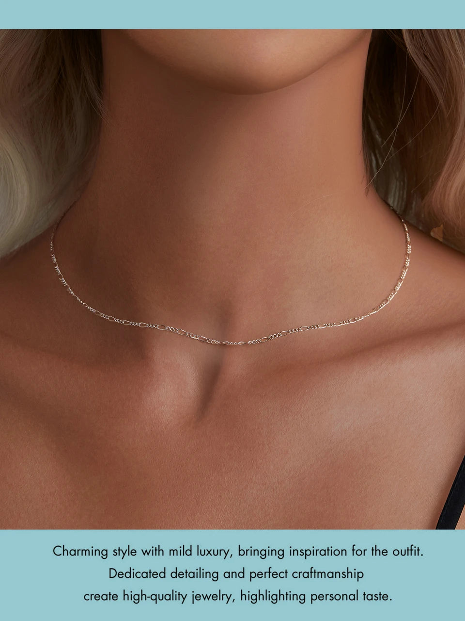 Classic necklace in genuine 925 sterling silver.