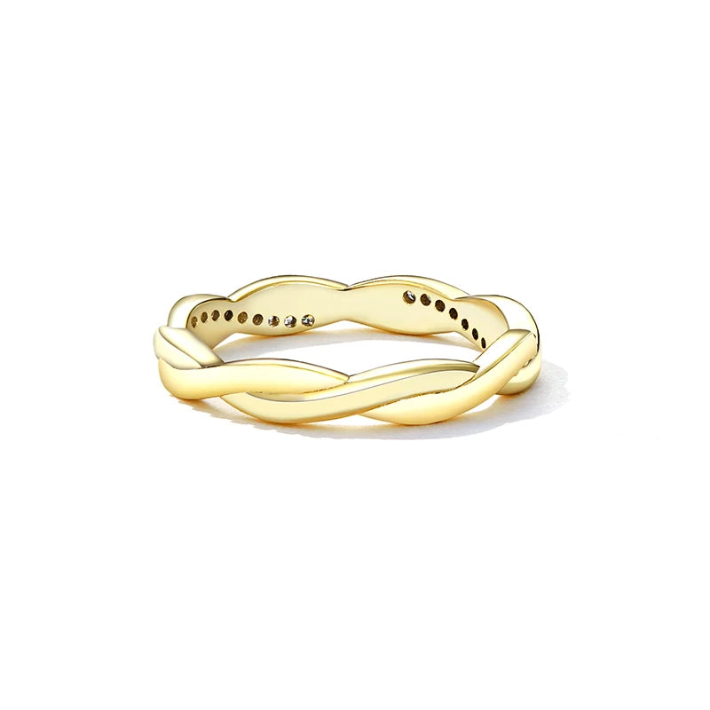 Simple Twist Ring in 925 Sterling Silver 14K Gold Plated.