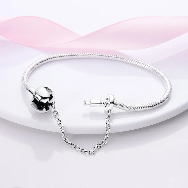 Charms Pure 925 Sterling Silver Bracelets. High Quality.