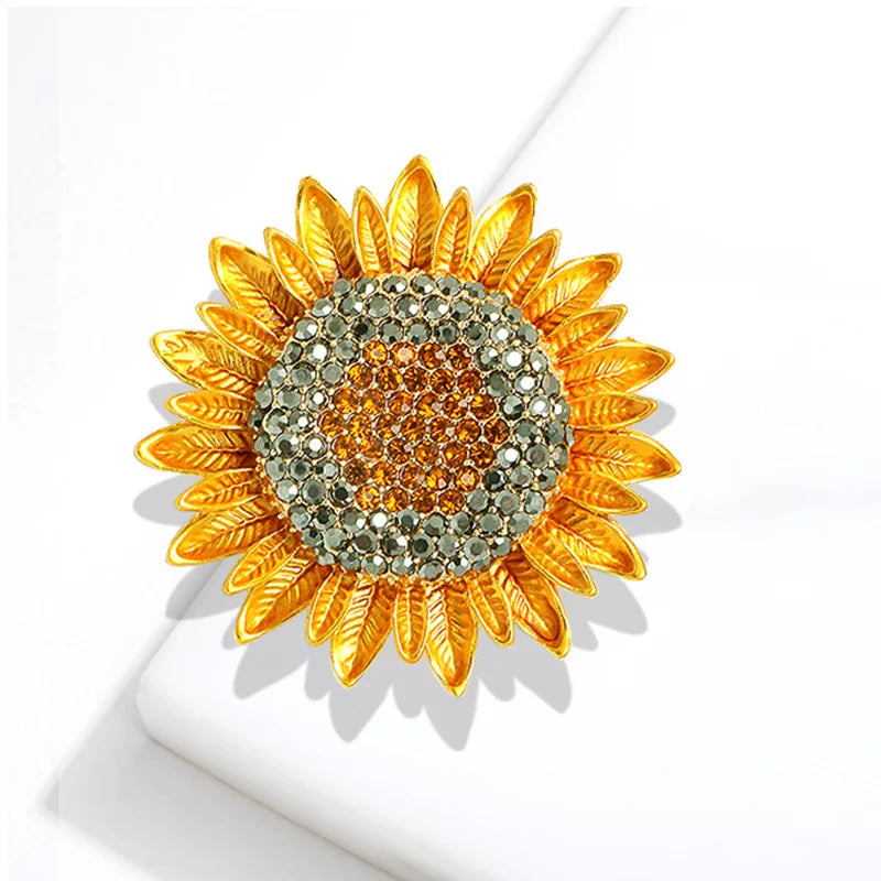 charming sunflower brooch .