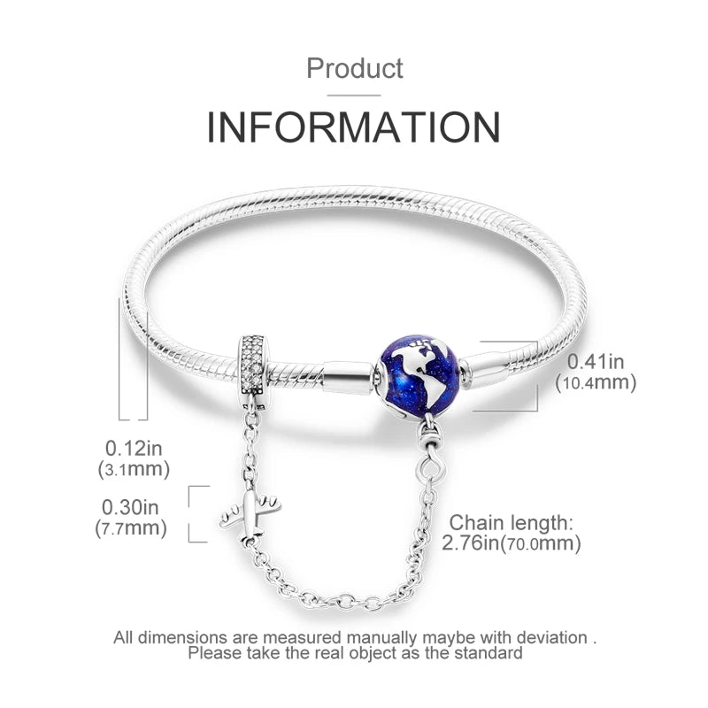 Charms Pure 925 Sterling Silver Bracelets. High Quality.