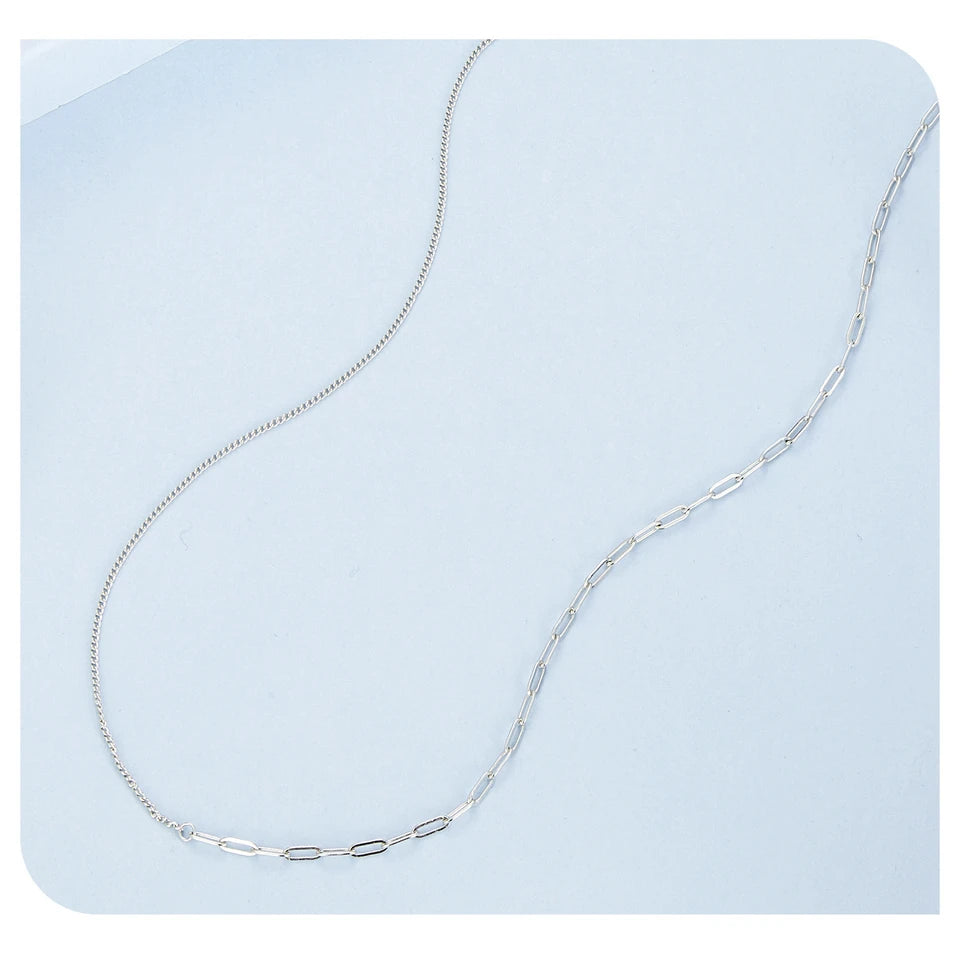 925 sterling silver necklace with white gold plated.