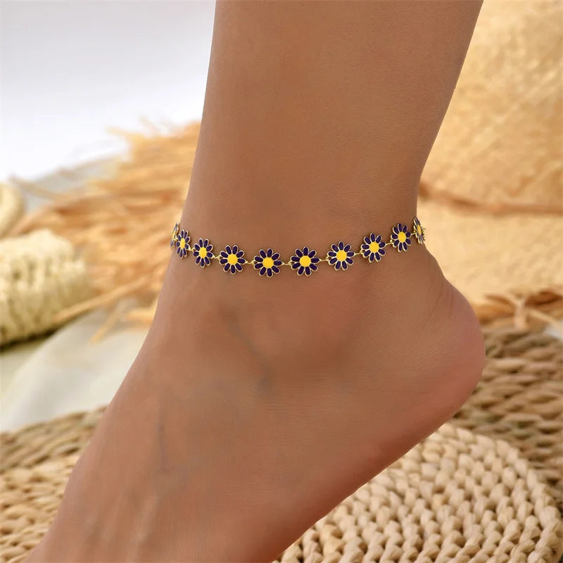 SO BEAUTIFUL Daisy shaped ankle bracelet.