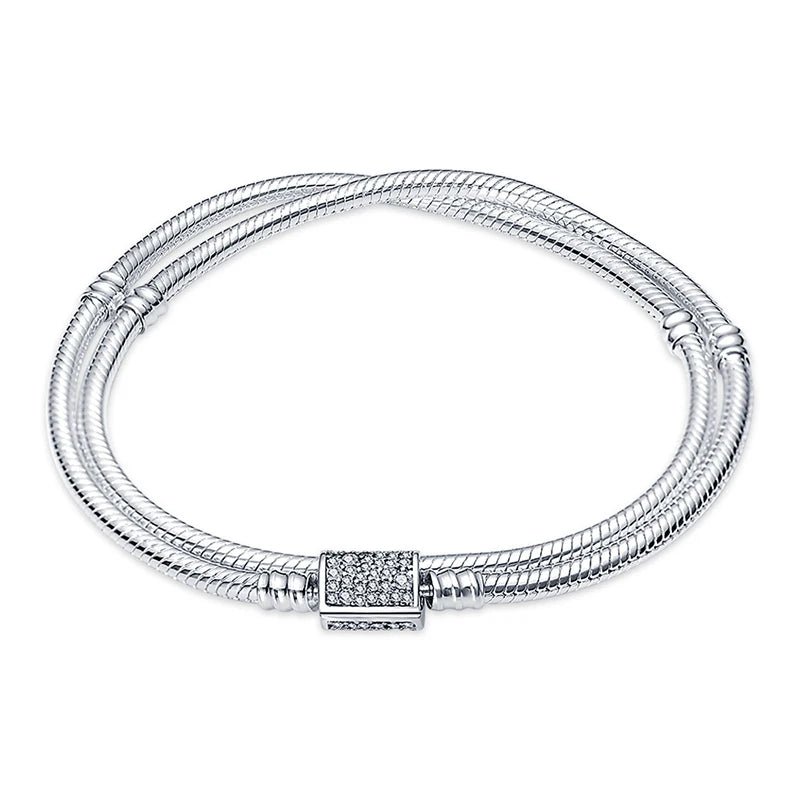 Charms Pure 925 Sterling Silver Bracelets. High Quality.