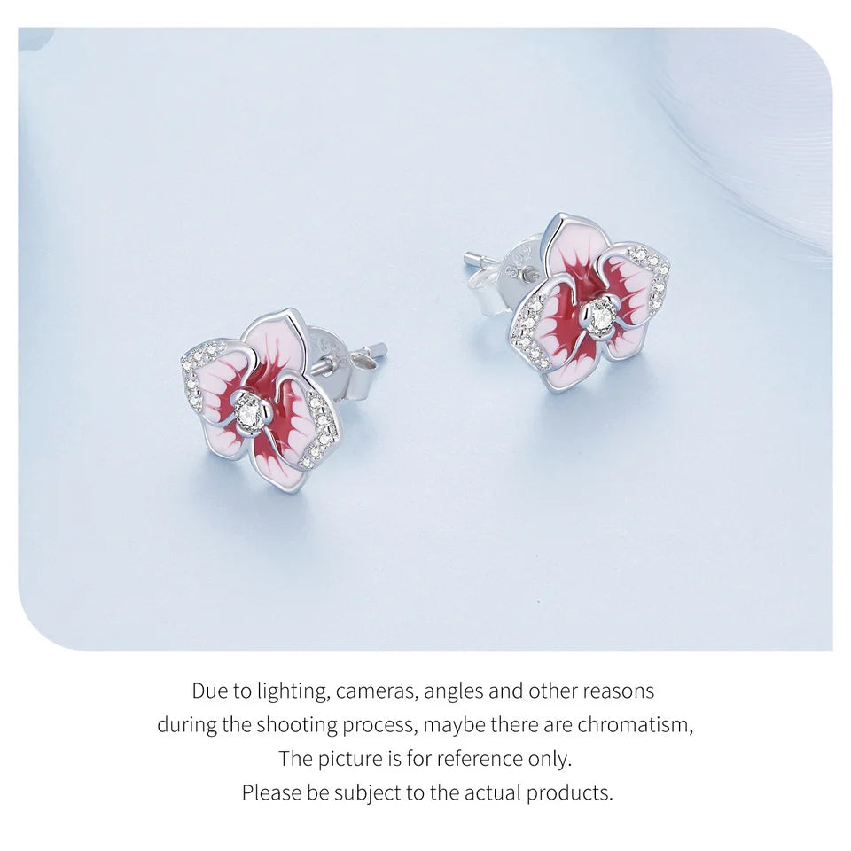 Genuine 925 Sterling Silver Flower Earrings.