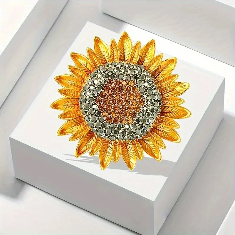 charming sunflower brooch .