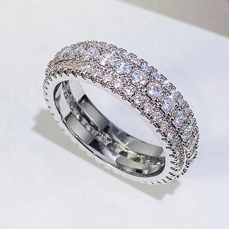 Sparkling Rings with CZ Luxury Wedding Bands.