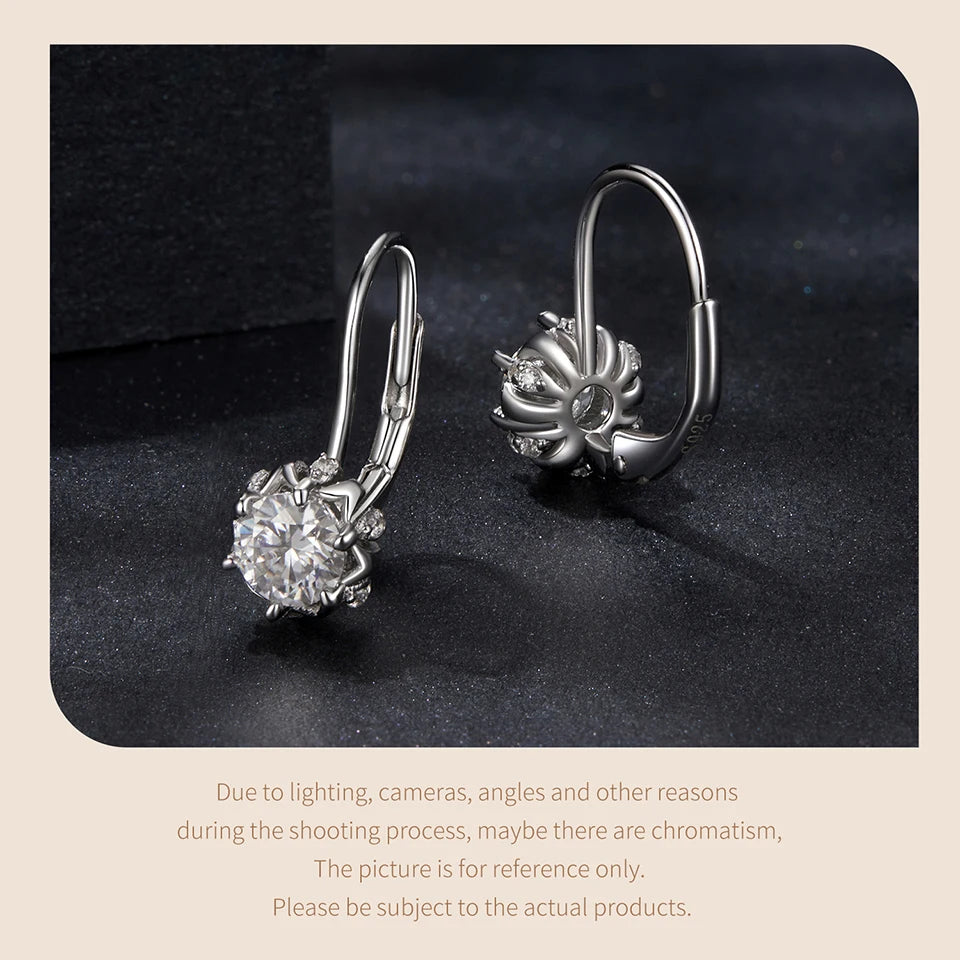 Diamond Flower Ring and Earrings. Genuine 925 Sterling Silver.