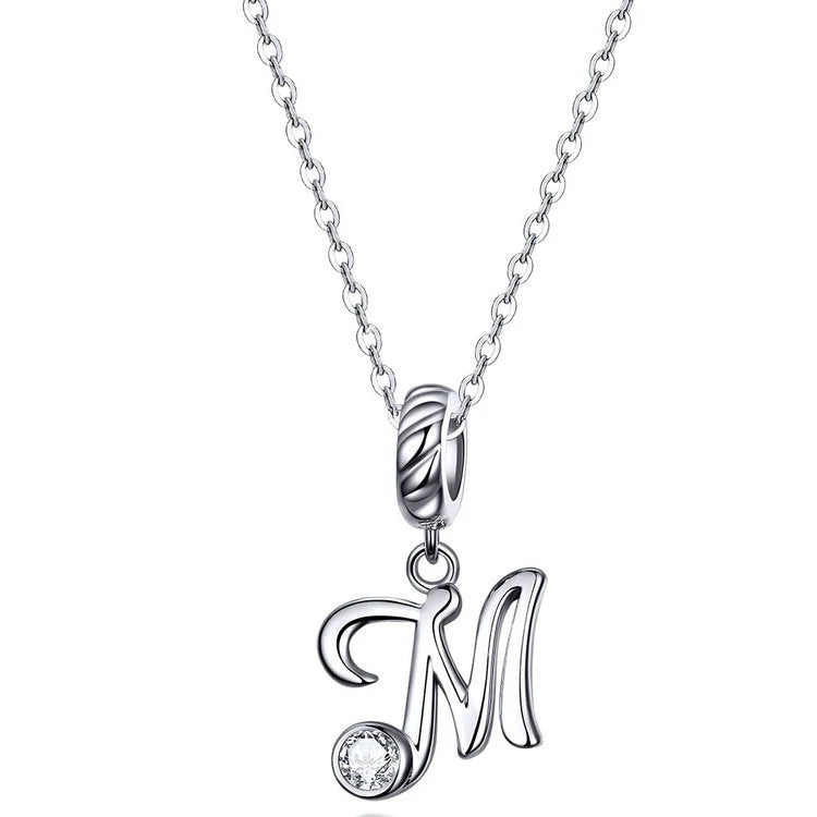 Net 925 Sterling Silver Necklace, Letters A to Z.