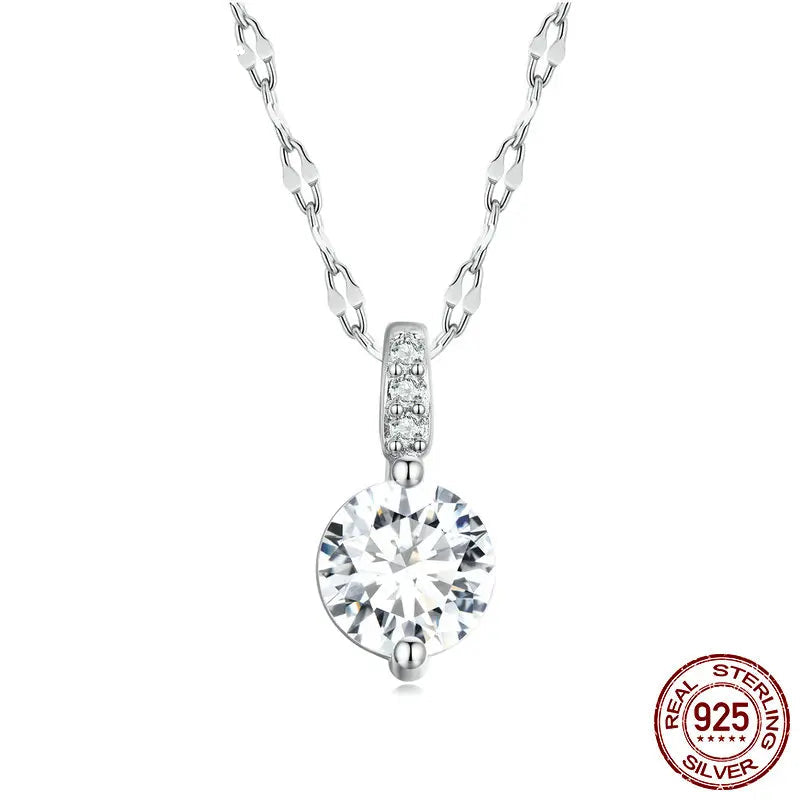 Charming pure 925 sterling silver necklace, fine jewelry.