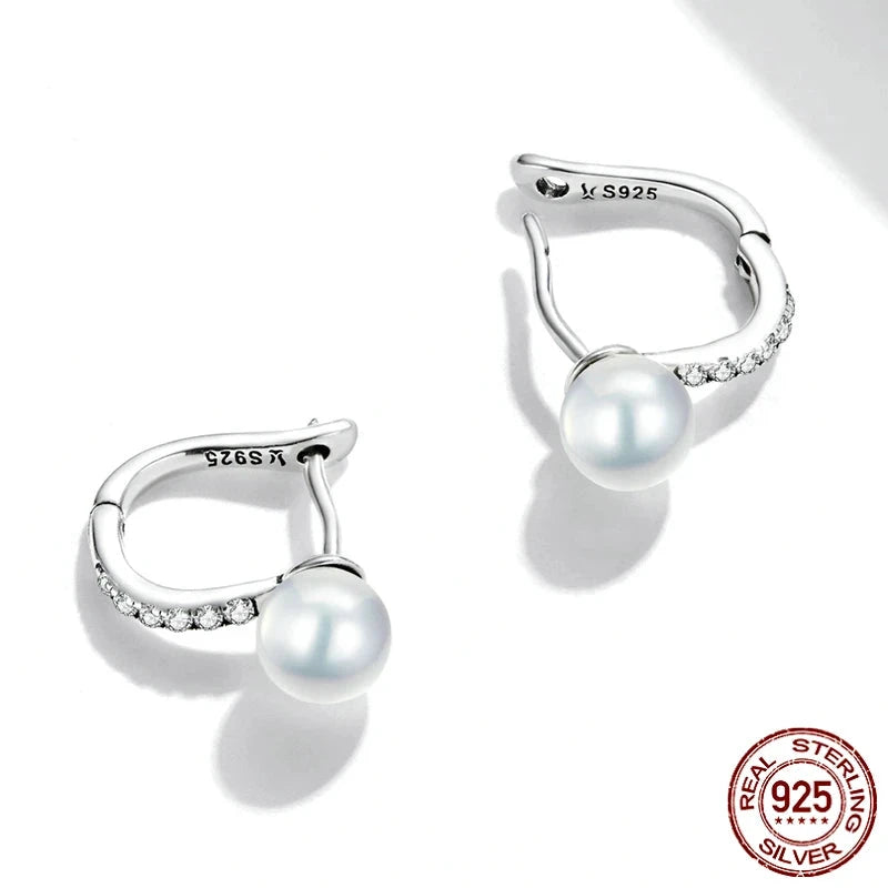 Simple and beautiful genuine 925 sterling silver earrings.