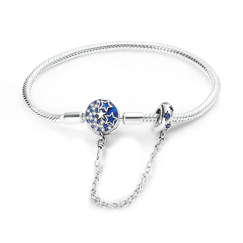 Charms Pure 925 Sterling Silver Bracelets. High Quality.