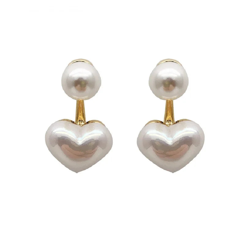 Love heart pearl earrings.