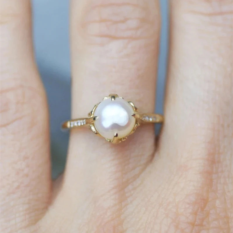 Imitation Pearl Rings, newly designed luxury jewelry.