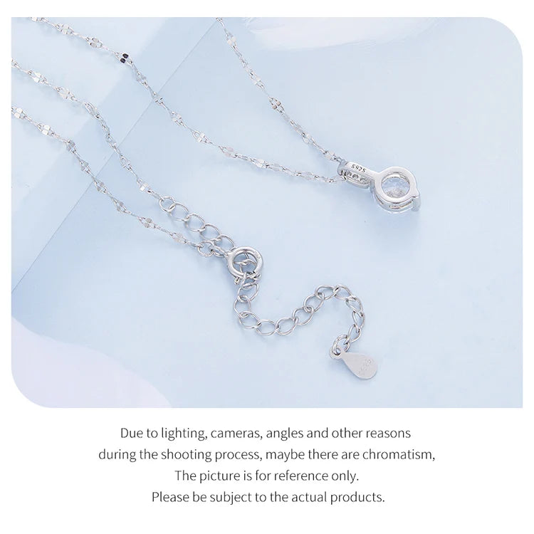 Charming pure 925 sterling silver necklace, fine jewelry.