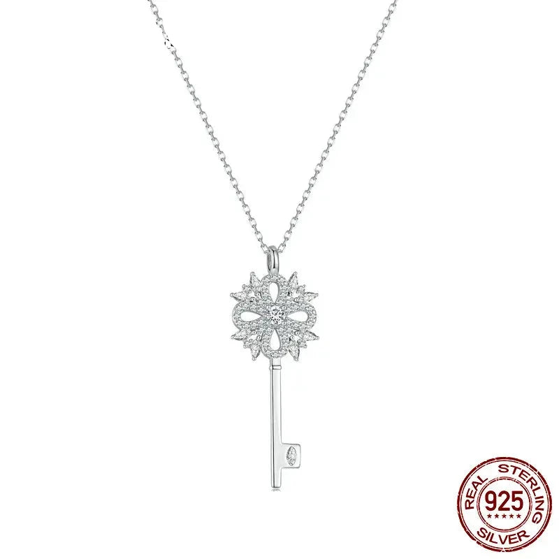 Genuine 925 Sterling Silver Charm Necklace.