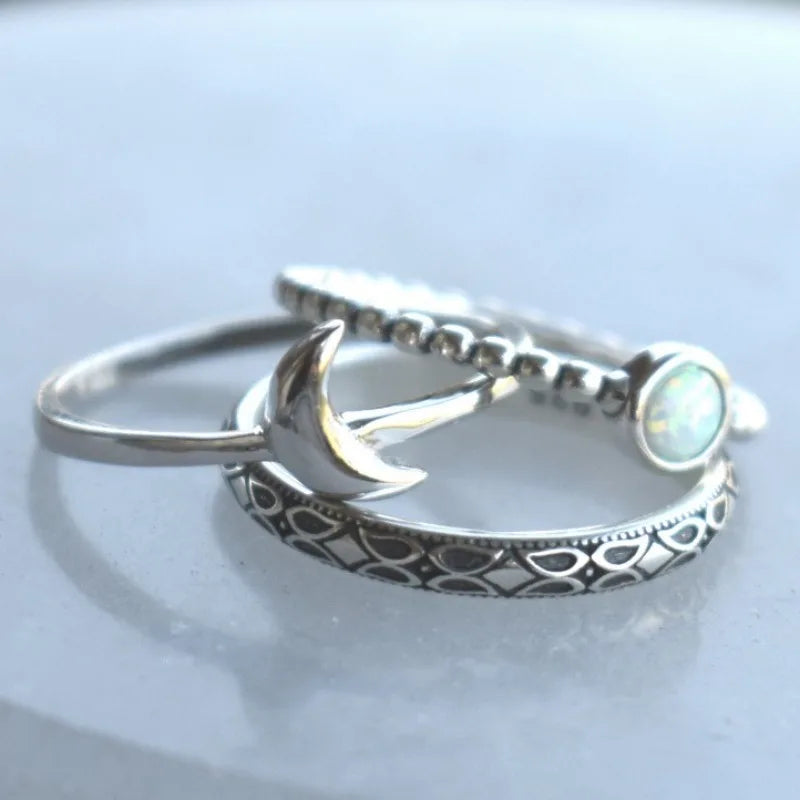 Geometric moon ring.