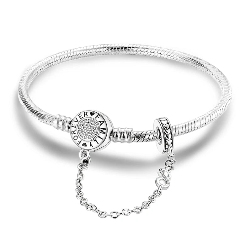 Charms Pure 925 Sterling Silver Bracelets. High Quality.