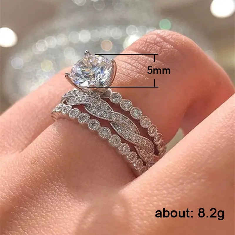 3 elegant sparkling rings.