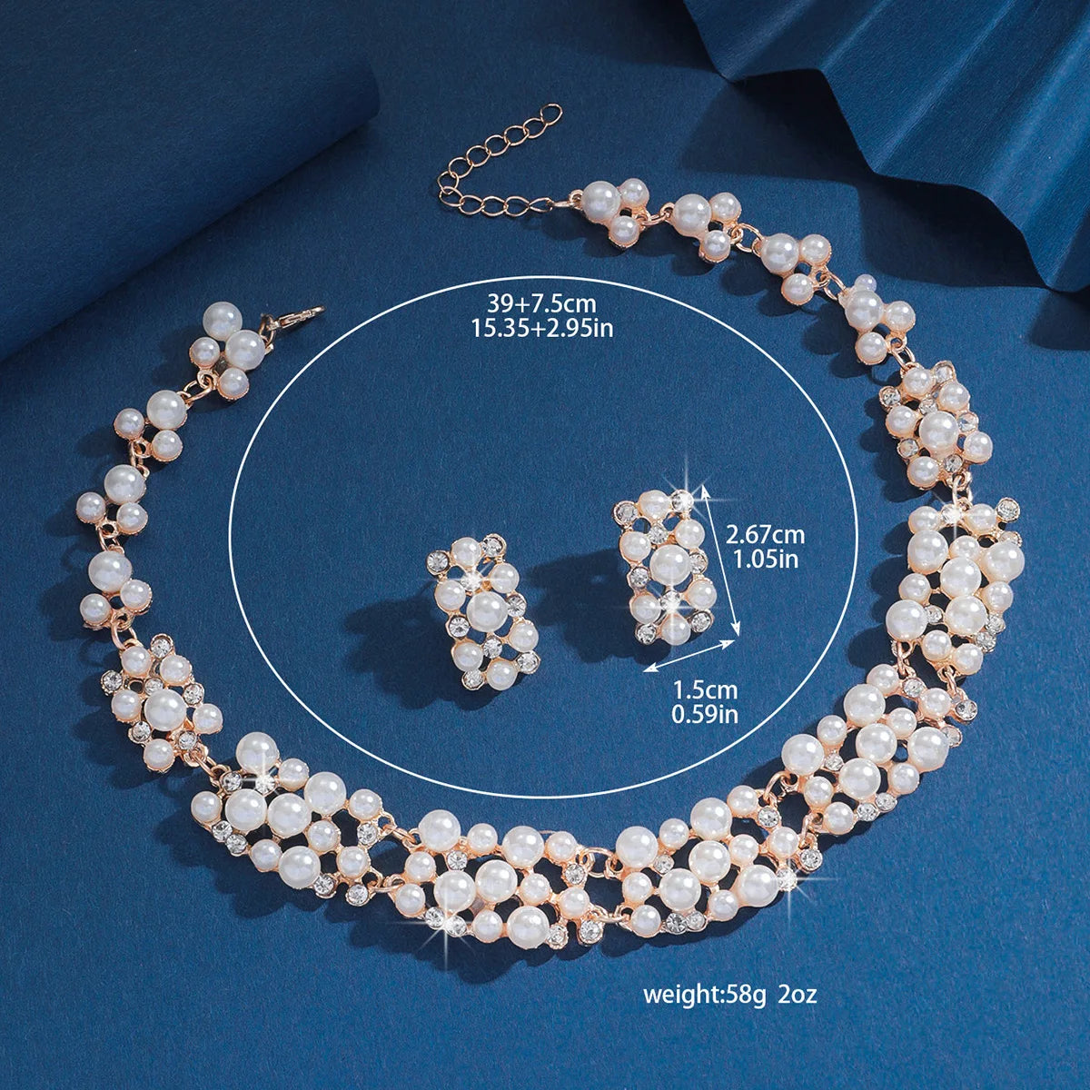 Imitation Pearl Necklace and Earrings, Luxurious Jewelry Ideal.