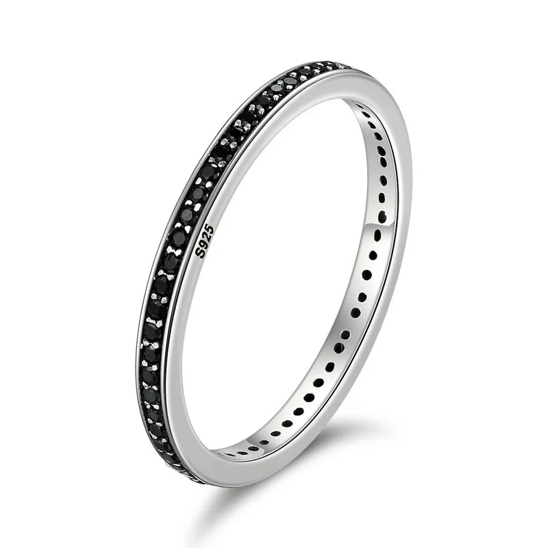 Genuine 925 sterling silver double circle stackable ring.