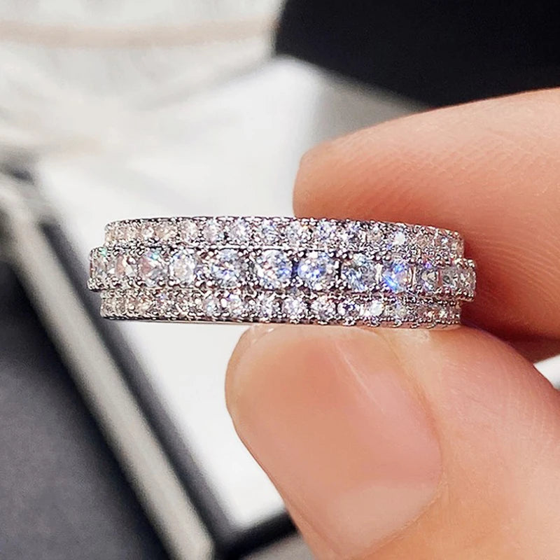 Sparkling Rings with CZ Luxury Wedding Bands.