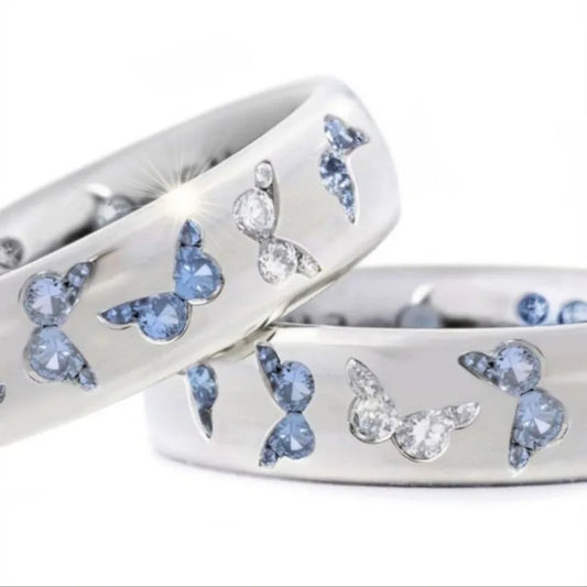 Round butterfly shaped rings