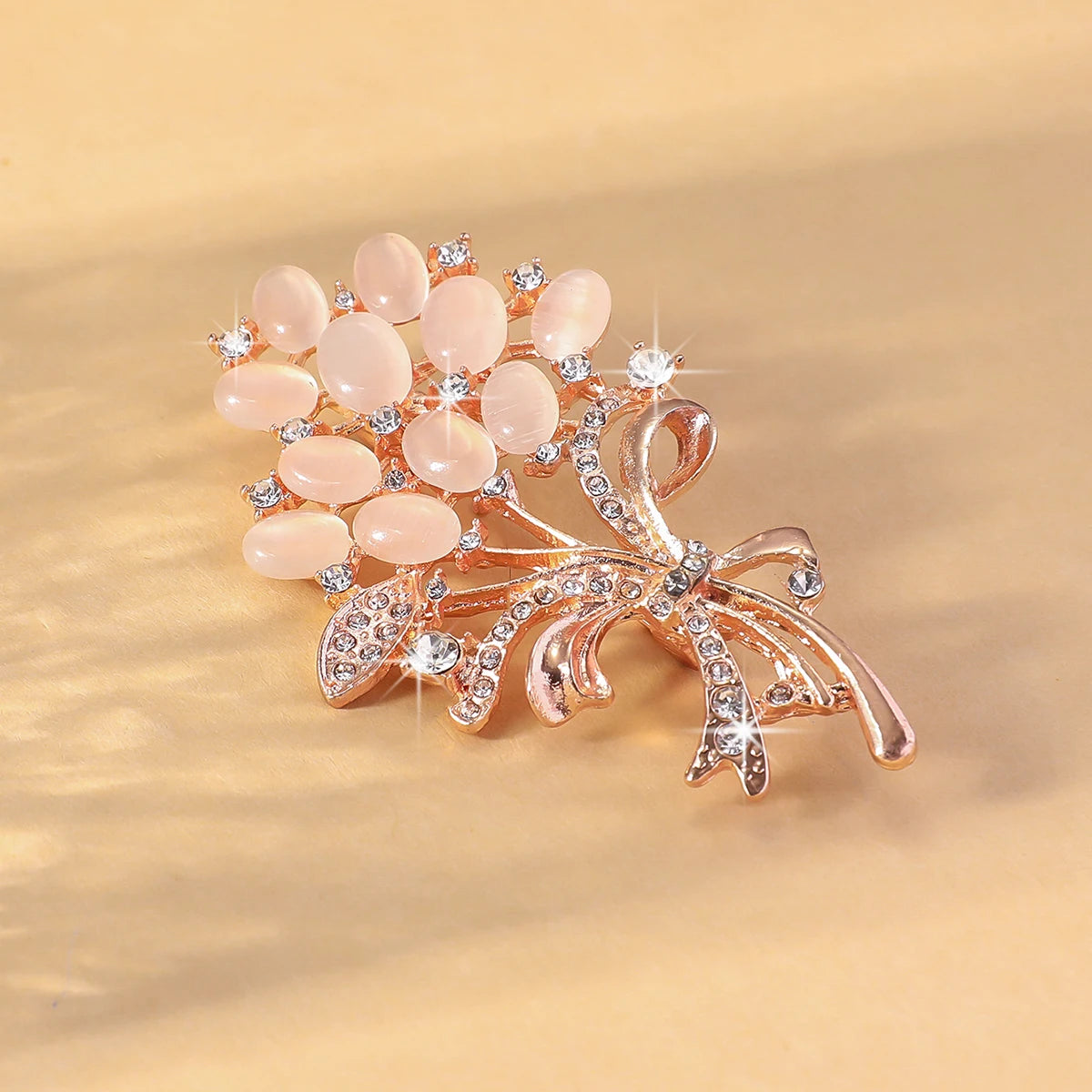 Fashionable opal stone brooch. luxury accessories.