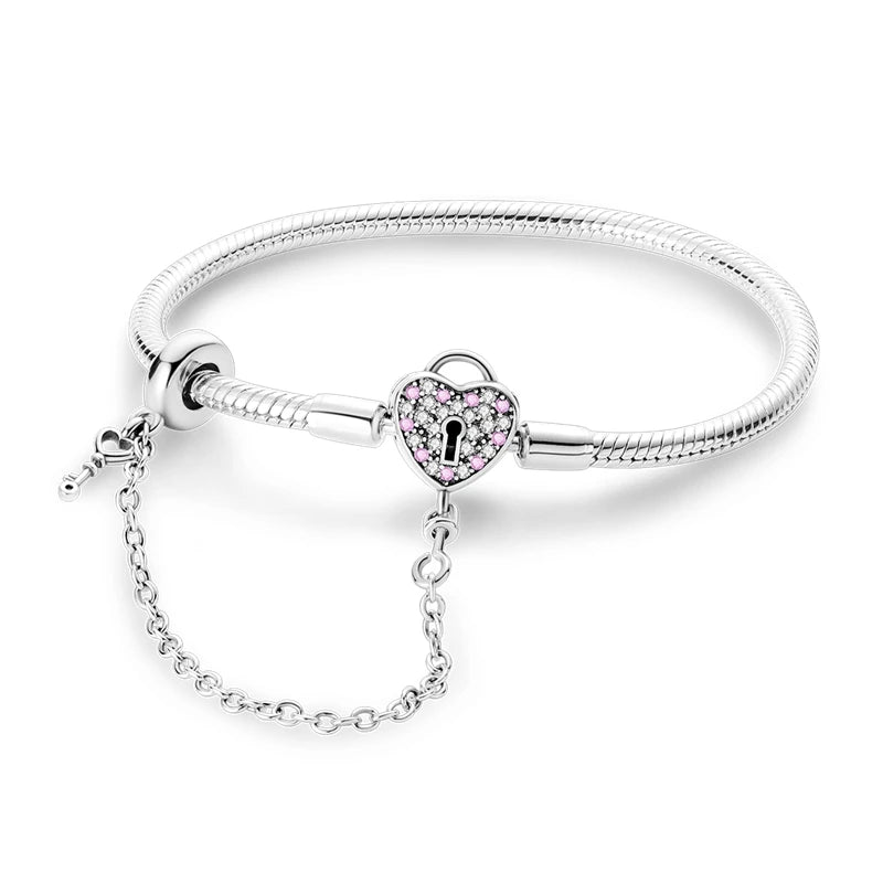 Charms Pure 925 Sterling Silver Bracelets. High Quality.