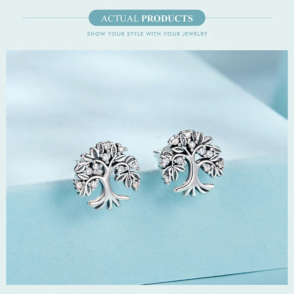 Tree of Life Bracelet and Earrings, Genuine 925 Sterling Silver.