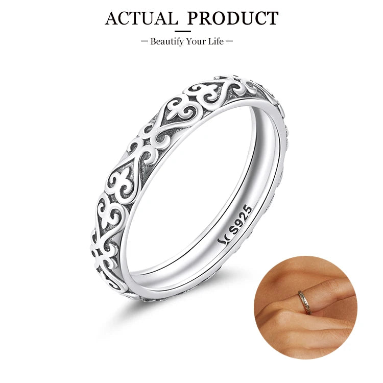 Genuine 925 Sterling Silver Elegant Rings