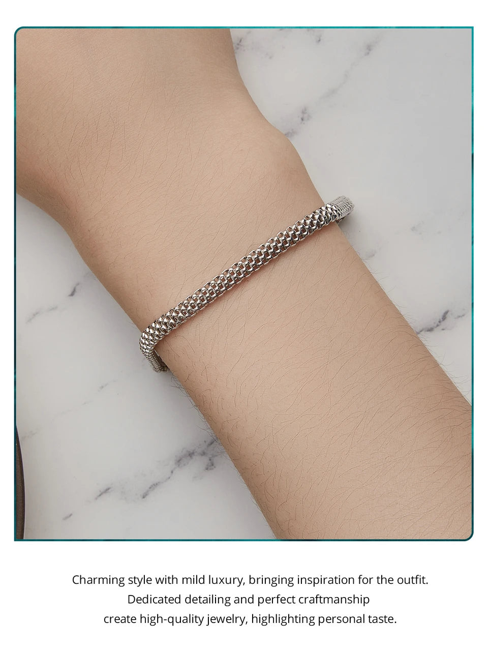 Luxury 925 Sterling Silver Knitted Mesh Bracelets.