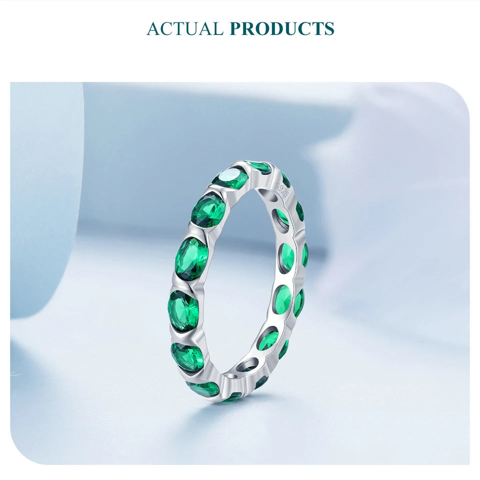 925 Sterling Silver Ring with Dazzling Green Spinel.