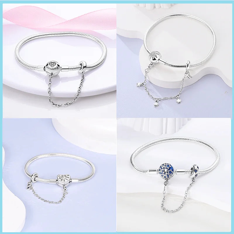 Pure 925 Sterling Silver Princess Bracelets. High Quality.